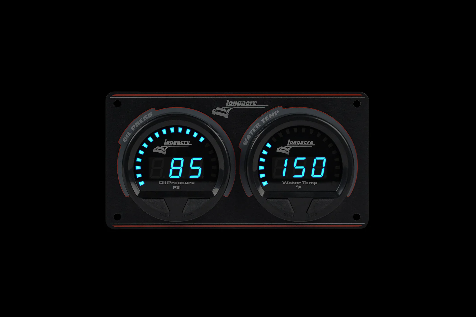 Digital Elite LED Waterproof Gauge Panel, 2 Gauge Oil Pressure/Water Temperature - Image 2