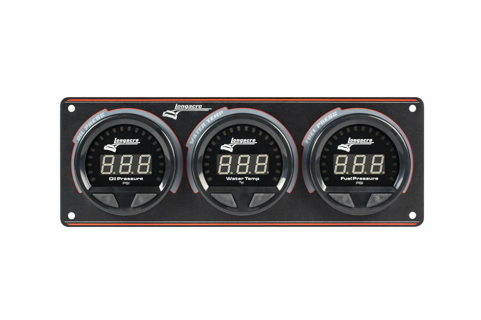 Digital Elite LED Waterproof Gauge Panel, 3 Gauge Oil Pressure/Water Temperature/Fuel Pressure 15psi - Image 3