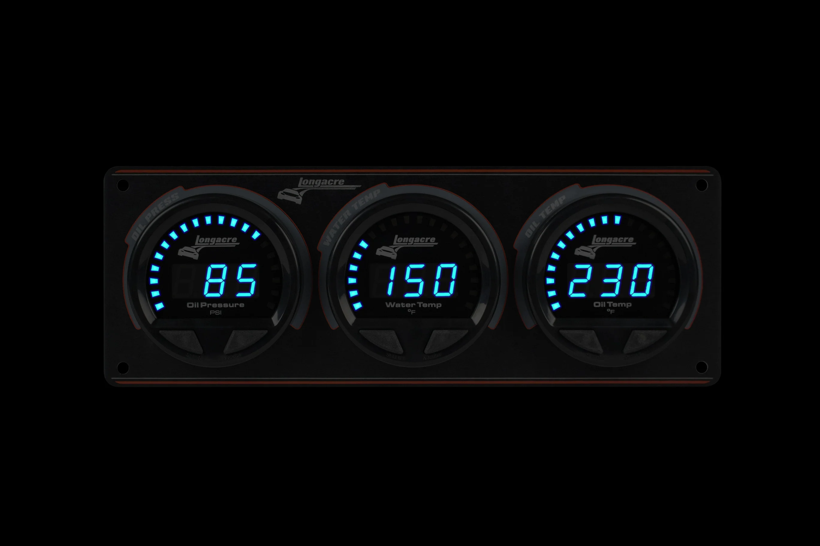 Digital Elite LED Waterproof Gauge Panel, 3 Gauge Oil Pressure/Water Temperature/Oil Temperature 340° - Image 2