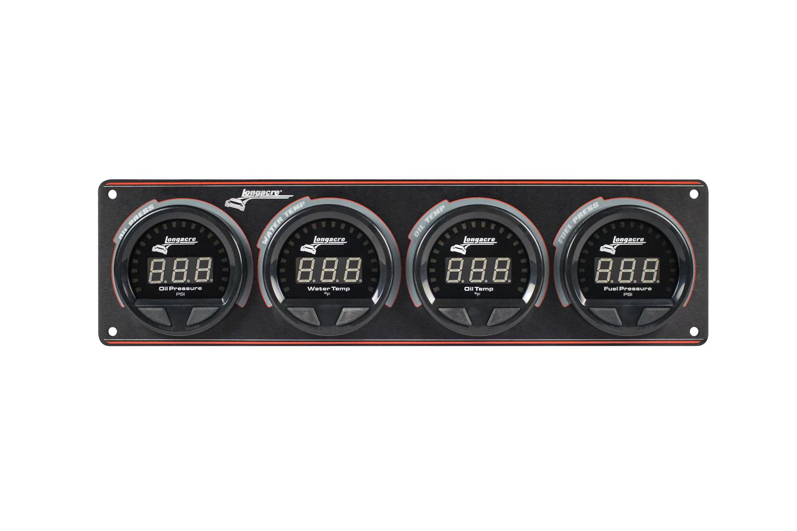 Digital Elite LED Waterproof Gauge Panel, 4 Gauge Oil Pressure/Water Temperature/Oil Temperature/Fuel Pressure 15psi - Image 3