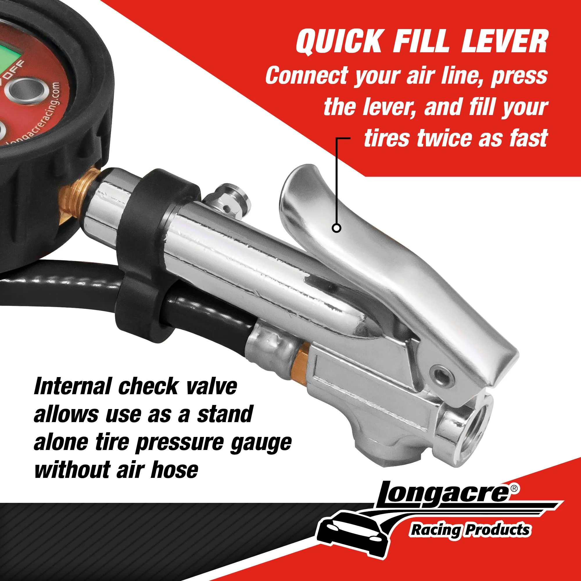 Digital Quick Fill Tire Pressure Gauge 0-125 psi - Image 3
