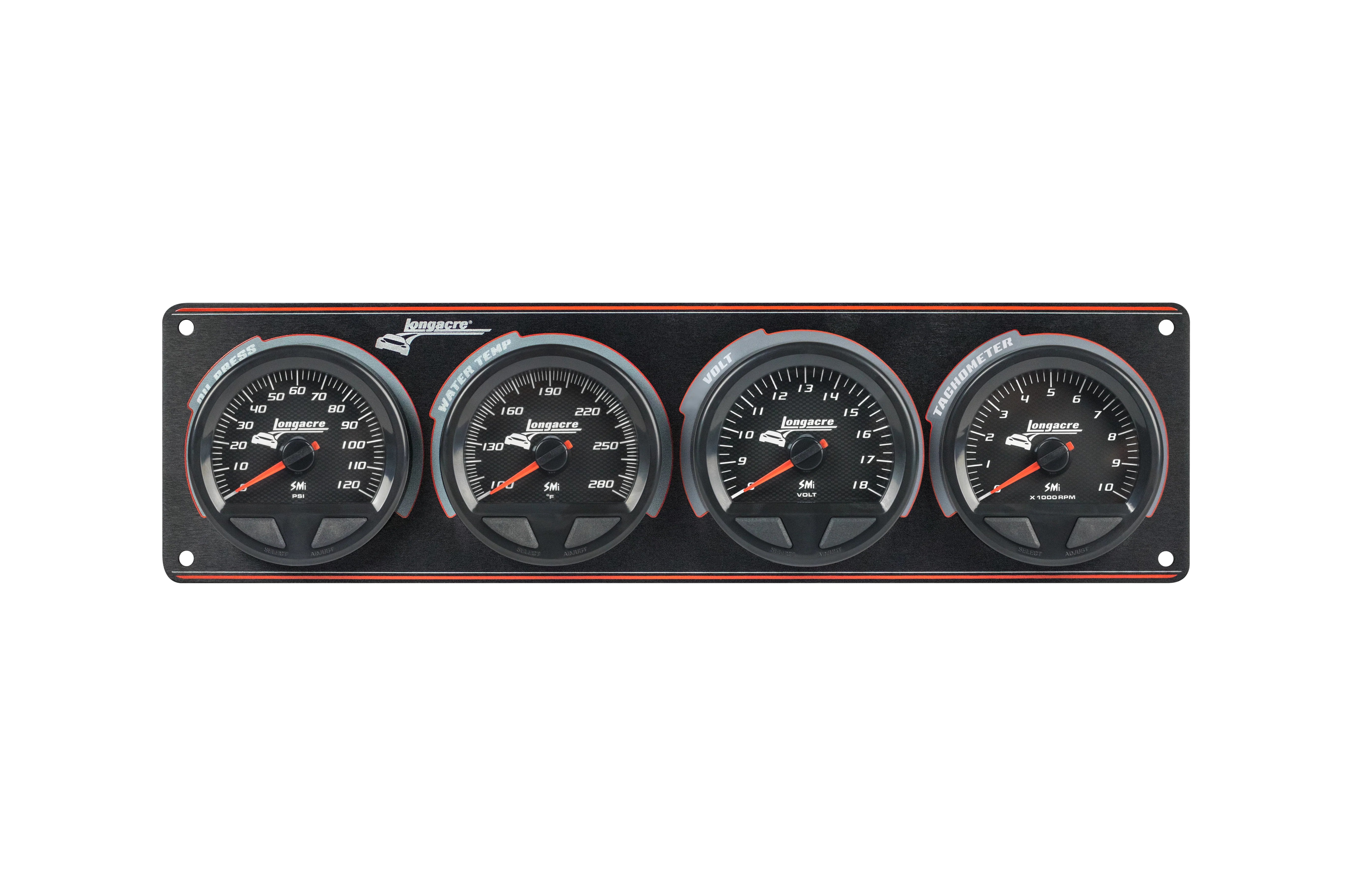 SMi™ Elite Waterproof Gauge Panel from Longacre,  3 Gauge Oil Pressure/Water Temperature/Volt/Tach - Image 2