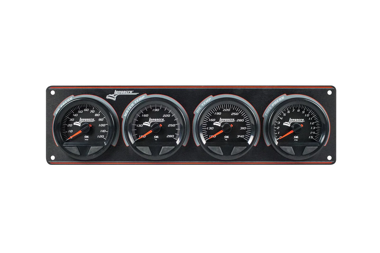 SMi™ Elite Waterproof Gauge Panel, 4 Gauge Oil Pressure/Water Temperature/Oil Temperature/Fuel Pressure 15psi - Image 3
