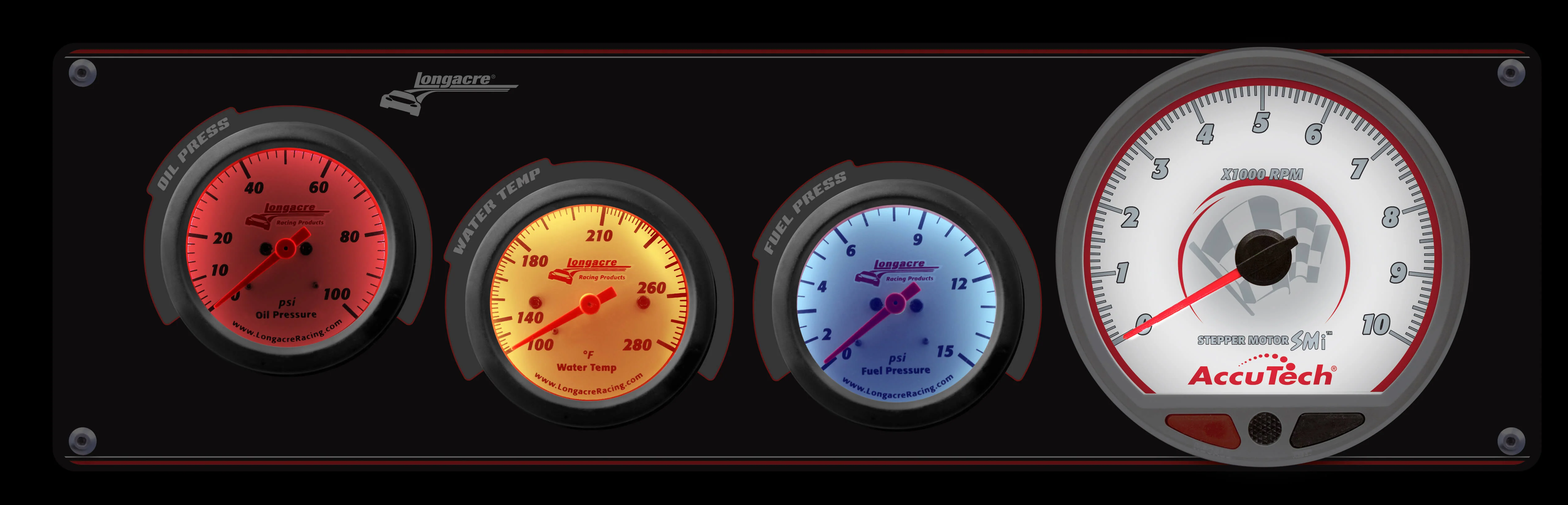 Sportsman™ Elite 3 Gauge Panel w/Tach Oil Pressure, Water Temperature, Fuel Pressure - Image 3