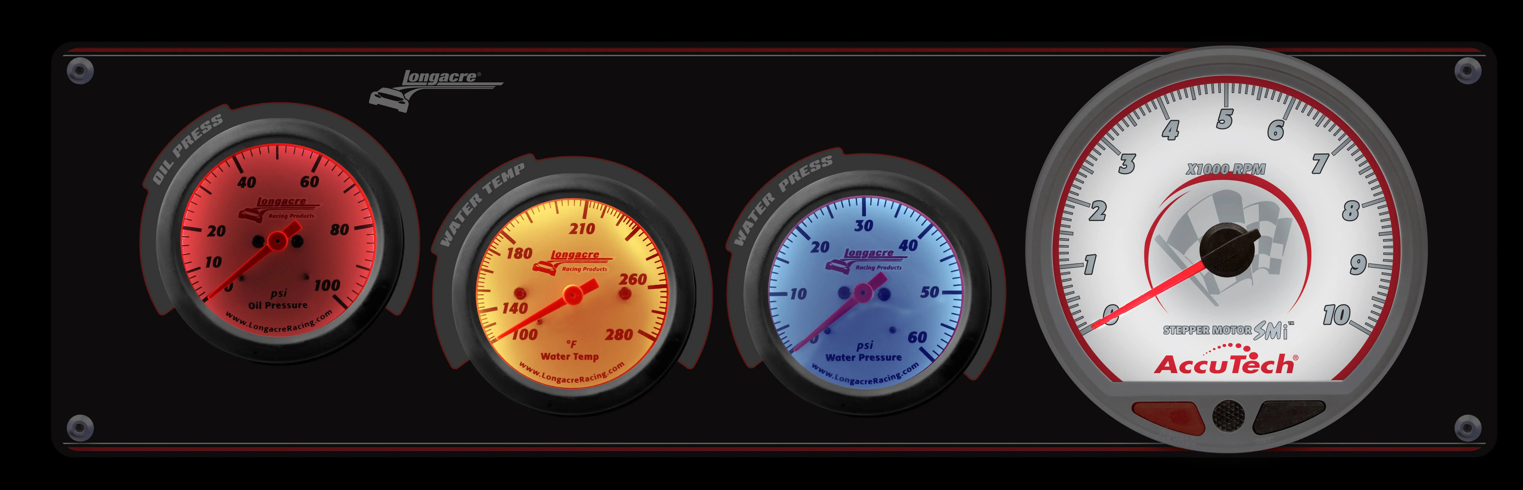 Sportsman™ Elite 3 Gauge Panel w/Tach Oil Pressure, Water Temperature, Water Pressure - Image 3