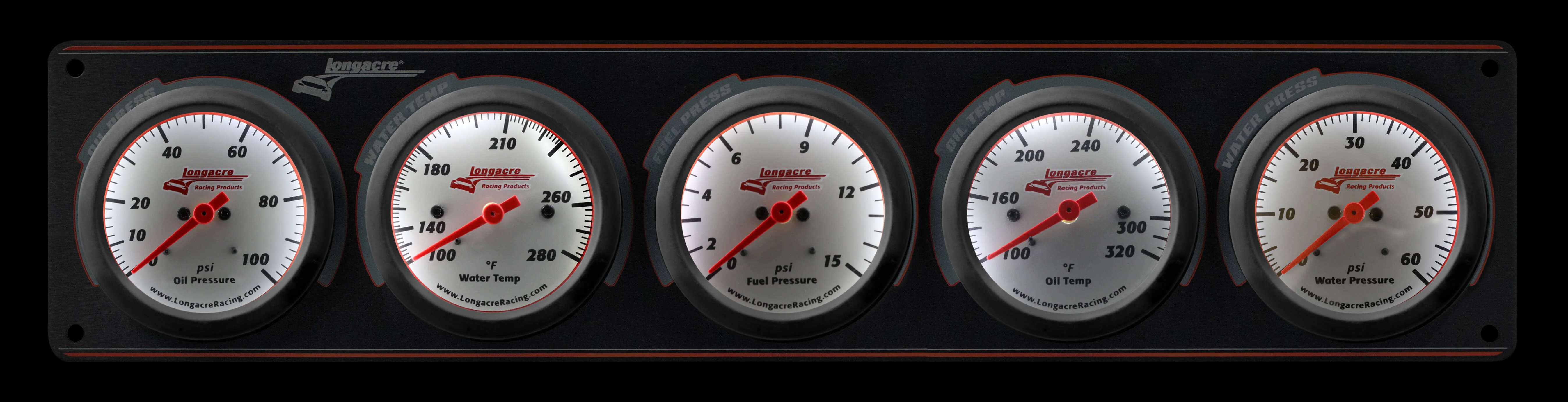 Sportsman™ Elite 5 Gauge Panel Oil Pressure, Water Temperature, Oil Temperature, Fuel Pressure, Water Pressure - Image 2