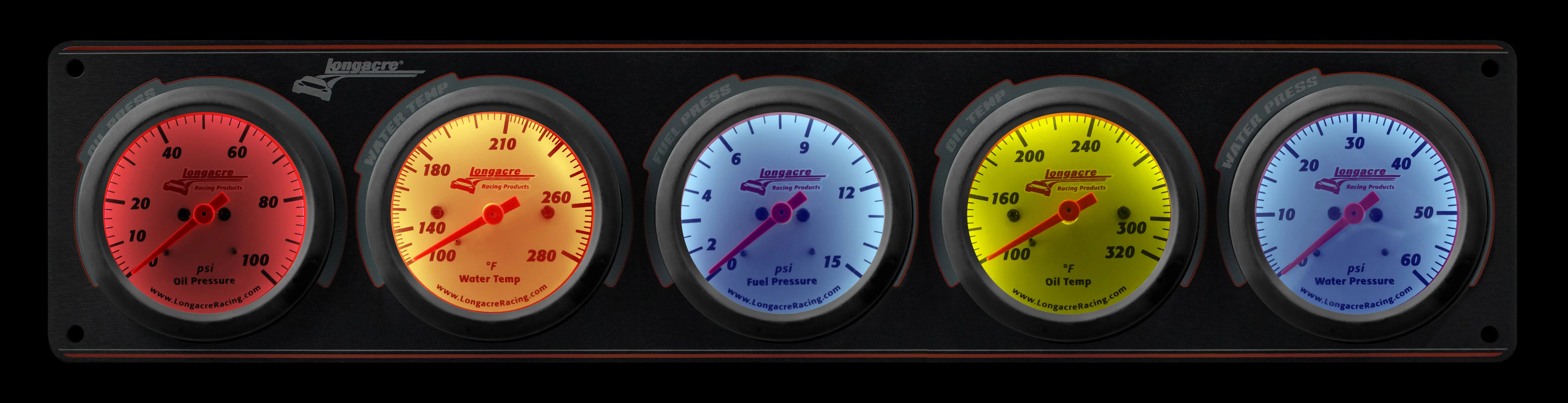 Sportsman™ Elite 5 Gauge Panel Oil Pressure, Water Temperature, Oil Temperature, Fuel Pressure, Water Pressure - Image 3