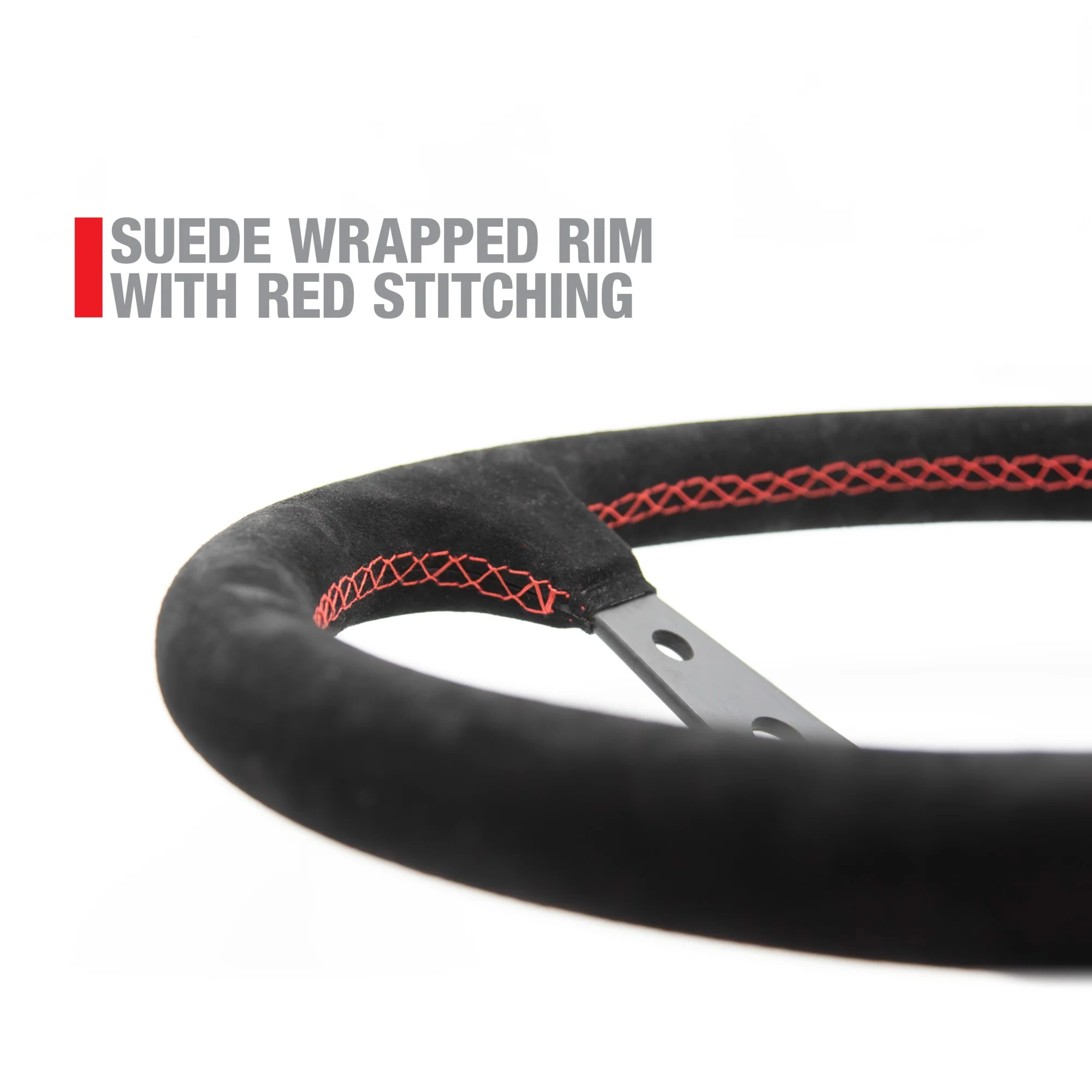 Suede Dished Steering Wheel - 15" Black - Image 3